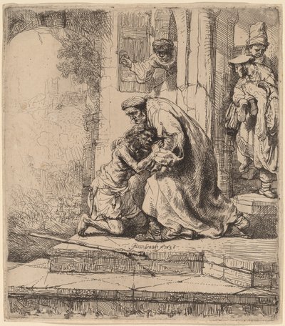 Tuhlaajapojan paluu tekijältä Rembrandt van Rijn