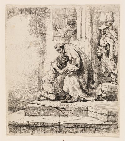 Tuhlaajapojan paluu tekijältä Rembrandt van Rijn