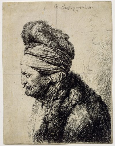 Toinen itämainen pää tekijältä Rembrandt van Rijn