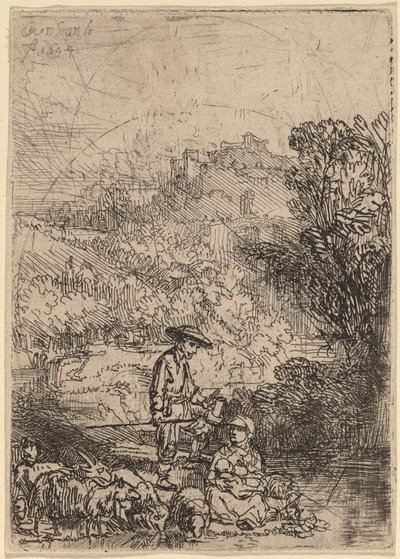 Paimen ja hänen perheensä tekijältä Rembrandt van Rijn