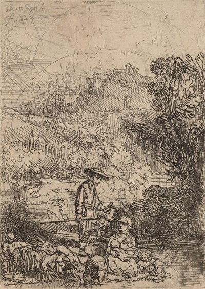El pastor i la seva família, 1644. finlandès tekijältä Rembrandt van Rijn