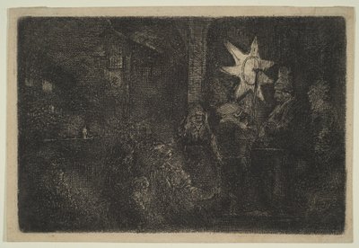 The Star of Kings: A Night Piece, n. 1651. tekijältä Rembrandt van Rijn