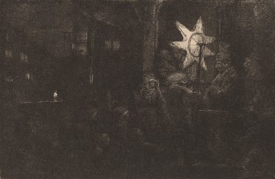 Kuninkaiden tähti: Night Piece, n. 1651. tekijältä Rembrandt van Rijn