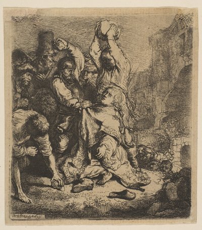 Pyhän Tapanin kivittäminen, 1635. tekijältä Rembrandt van Rijn