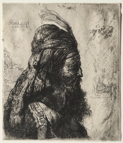 Kolmas itämainen pää tekijältä Rembrandt van Rijn