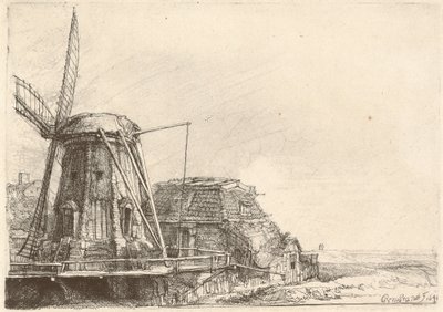 Tuulimylly tekijältä Rembrandt van Rijn