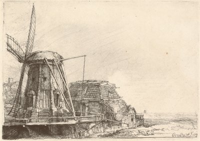 Tuulimylly tekijältä Rembrandt van Rijn
