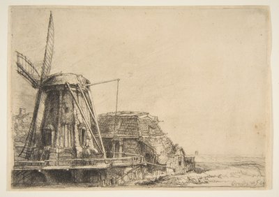 Tuulimylly, 1641. tekijältä Rembrandt van Rijn