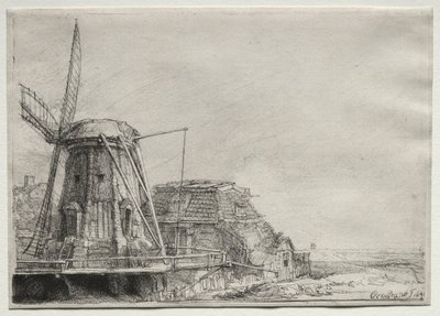 Tuulimylly, 1641. tekijältä Rembrandt van Rijn