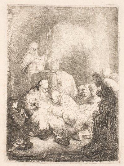 Ympärileikkaus: pieni laatta tekijältä Rembrandt van Rijn
