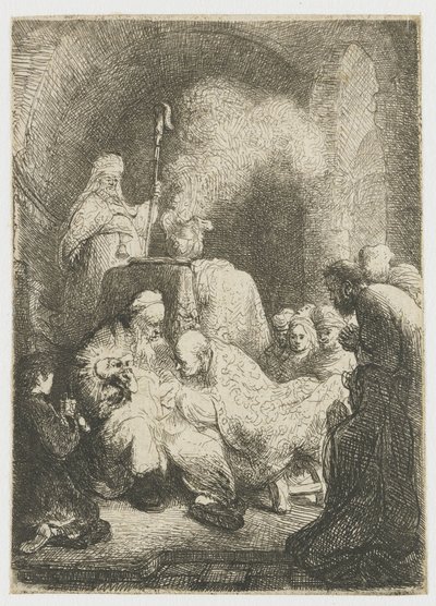 Ympärileikkaus: pieni laatta tekijältä Rembrandt van Rijn