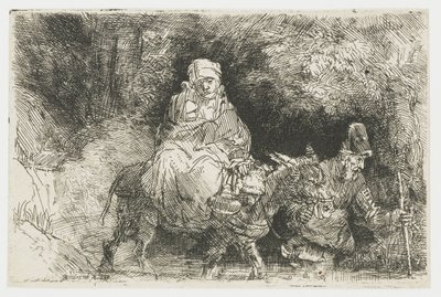 Lento Egyptiin puron yli tekijältä Rembrandt van Rijn