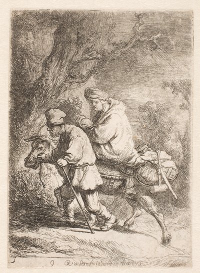 Pako Egyptiin: pieni lautasellinen tekijältä Rembrandt van Rijn
