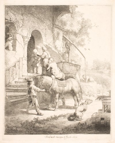 Laupias samarialainen tekijältä Rembrandt van Rijn