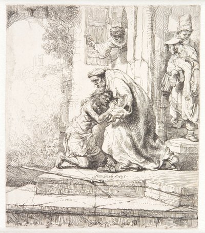 Tuhlaajapojan paluu tekijältä Rembrandt van Rijn