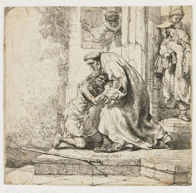 Tuhlaajapojan paluu tekijältä Rembrandt van Rijn