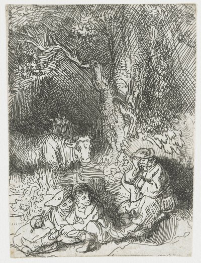 Nukkuva paimen tekijältä Rembrandt van Rijn