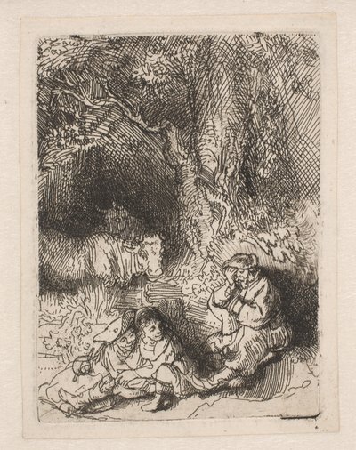 Nukkuva paimen tekijältä Rembrandt van Rijn