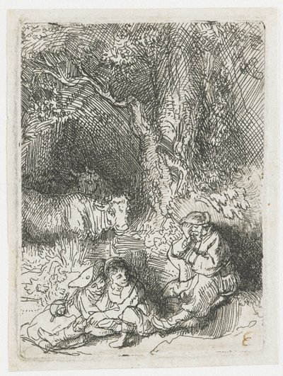 Nukkuva paimen tekijältä Rembrandt van Rijn