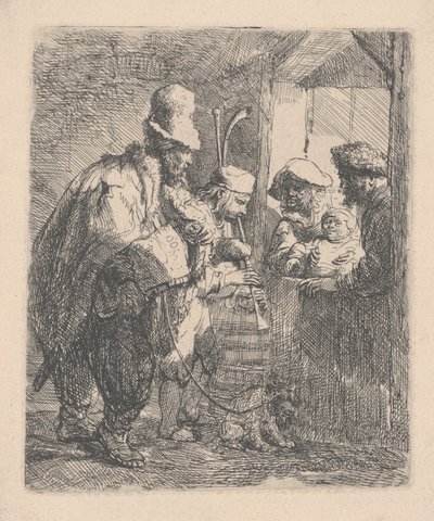 Kävelevät muusikot tekijältä Rembrandt van Rijn