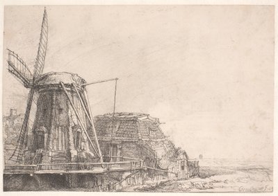 Tuulimylly tekijältä Rembrandt van Rijn