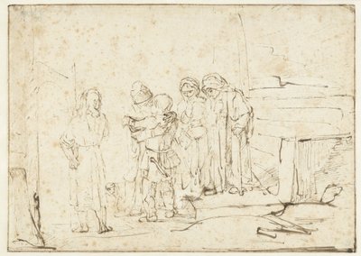 Tobias ja enkeli jättävät Raguelille jäähyväiset tekijältä Rembrandt van Rijn