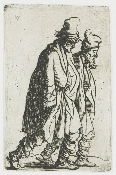 Kaksi kerjäläistä tekijältä Rembrandt van Rijn