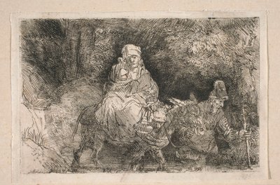 Pako Egyptiin – Pyhä perhe ylittää puron tekijältä Rembrandt van Rijn