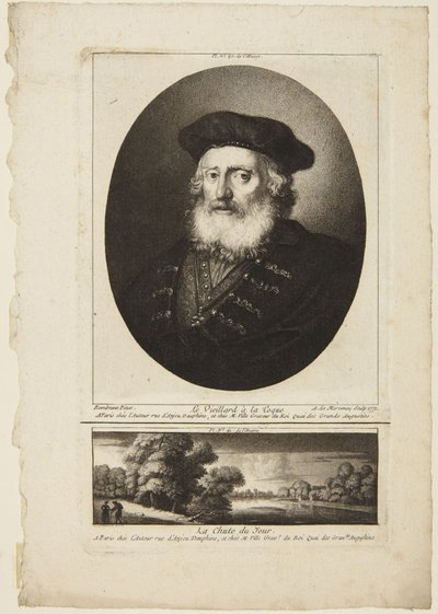 Vanha mies baretti päässään tekijältä Rembrandt van Rijn