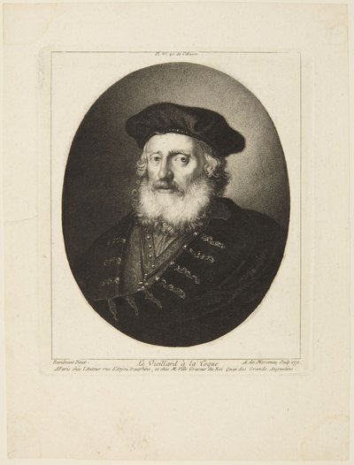 Vanha mies lakki päässä tekijältä Rembrandt van Rijn