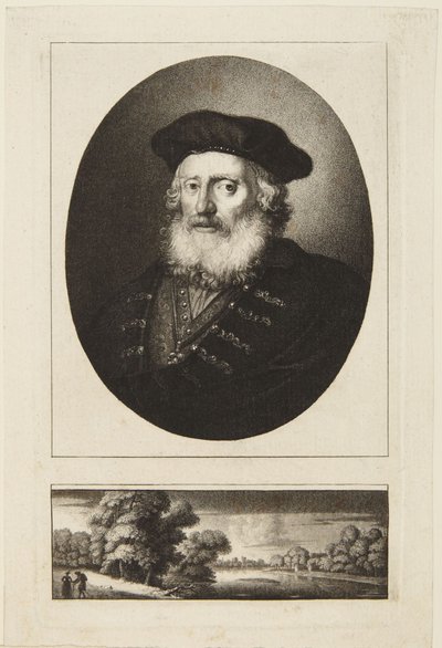 Vanha mies baretti päässä tekijältä Rembrandt van Rijn