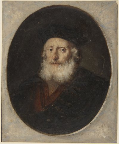 Vanha mies lakki päässä tekijältä Rembrandt van Rijn