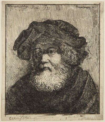 Vanha mies lakki päässä tekijältä Rembrandt van Rijn