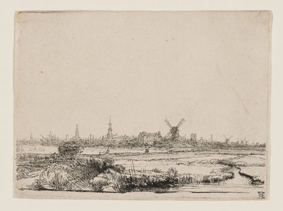 Näkymä Amsterdamista tekijältä Rembrandt van Rijn