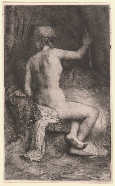 Nainen nuolen kanssa tekijältä Rembrandt van Rijn