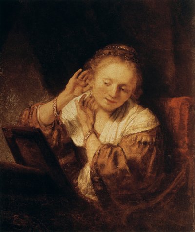 Nuori nainen korvakoruineen, 1657 tekijältä Rembrandt van Rijn