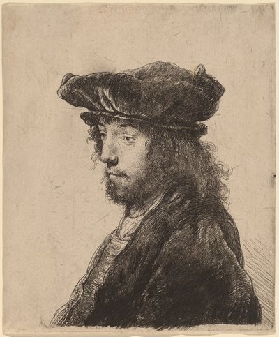 Neljäs itämainen pää tekijältä Rembrandt van Rijn and Studio of Rembrandt