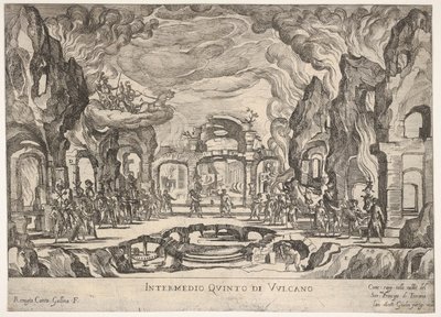 Viides välikappale: Vulcan Intermedio quinto di Volcano, sarjasta Seven Interludes..., 1608. tekijältä Remigio Cantagallina
