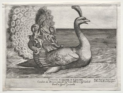 Merivoimien taistelu edustettuna Arno-joella Firenzessä, Cosimo di Medicin avioliittoa varten, 1608. tekijältä Remigio Cantagallina