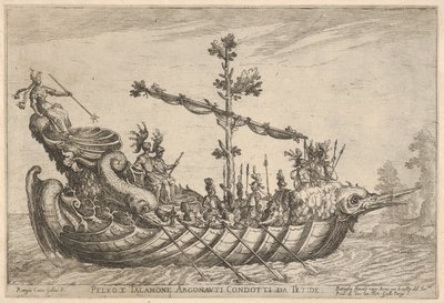 Peleus ja Telamon, sarjasta Vessels of the Argonauts, hääjuhlaan..., 1608. tekijältä Remigio Cantagallina