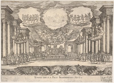 Kuudes välikappale: rauhan temppeli Intermedio sesto: tempio della pace, sarjasta S..., 1608. tekijältä Remigio Cantagallina