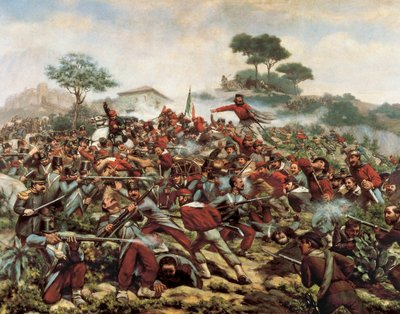 Giuseppe Garibaldi Calatafimin taistelussa 15. toukokuuta tekijältä Remigio Legat