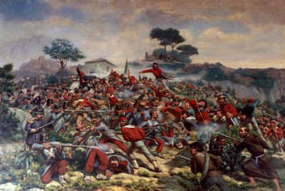 Giuseppe Garibaldi Calatafimin taistelussa 15. toukokuuta tekijältä Remigio Legat