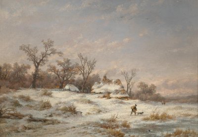 Talvimaisema, jossa on koristeellisia hahmoja tekijältä Remigius Adrianus Haanen