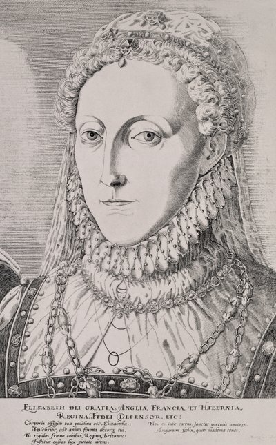 Kuningatar Elisabet I (1533-1603), n. 1572-75 tekijältä Remigius Hogenbergh
