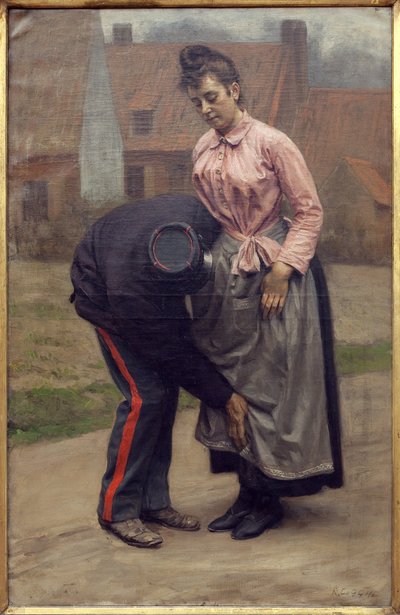 Tullin haku. Remy Cogghen (1854-1935) maalaus, öljy kankaalle tekijältä Remy Cogghe
