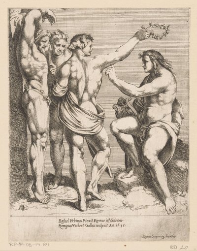 Apollo ja Marsyas Tulosteet Raphaelin sävellyksistä (sarjan nimi) tekijältä Remy Vuibert