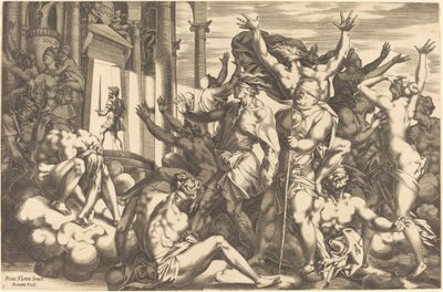 Tietämättömyyden valloitus tekijältä René Boyvin after Rosso Fiorentino
