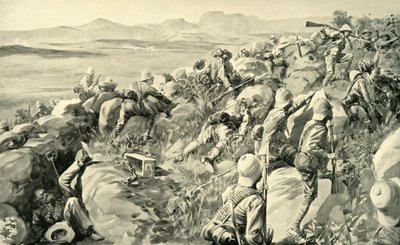 "The Relief of Ladysmith - The Last Rush at Hlangwane Hill", 1900. tekijältä René Bull