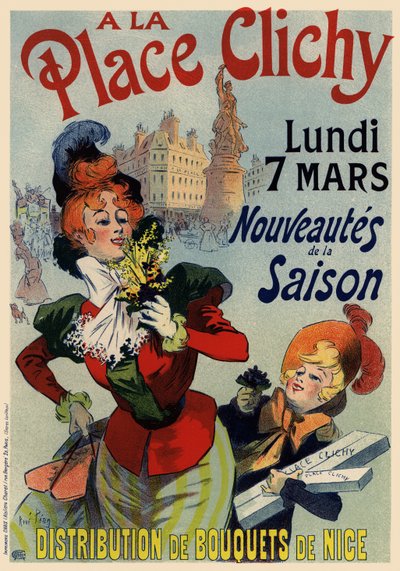 A la Place Clichy -juliste, 1890-luku tekijältä René Louis Péan